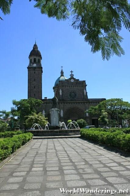 View of the Manila Cathedral from Plaza Roma