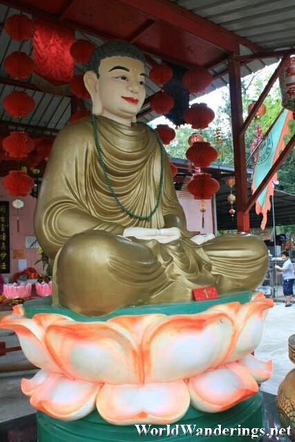 Statue of Buddha Greets All Visitors at Wei Tuo Fa Gong Temple