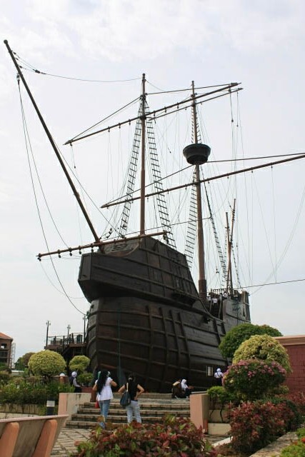 Reproduction of a Portuguese Galleon at the Melaka Maritime Museum