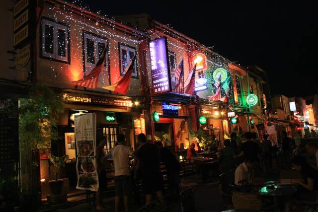 Row of Restaurants in Melaka