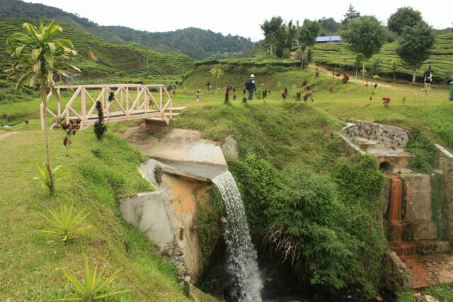 Bridge With An Artificial Waterfall