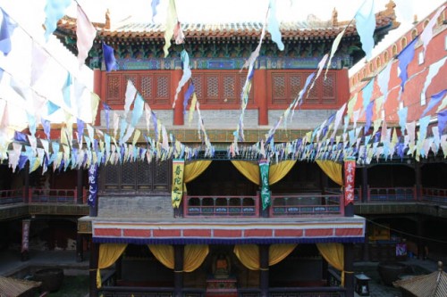 Tibetan Prayer Flags at the Central Area of the Main Building