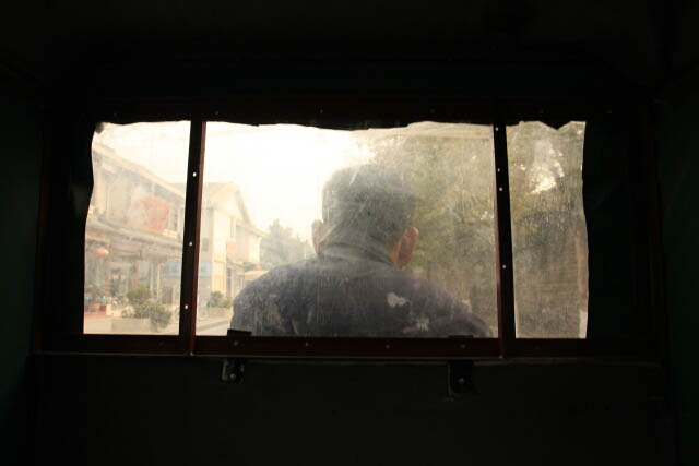 View of the Outside From Within the Motorcycle Taxi in Qufu 曲阜