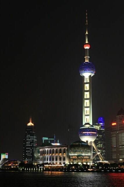 Oriental Pearl Tower at Night in Shanghai