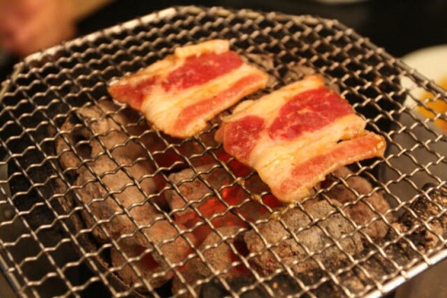 Grilling Some Beef at Gyubou Japanese Yakiniku Restaurant