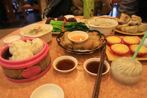 A Tableful of Food in Shanghai