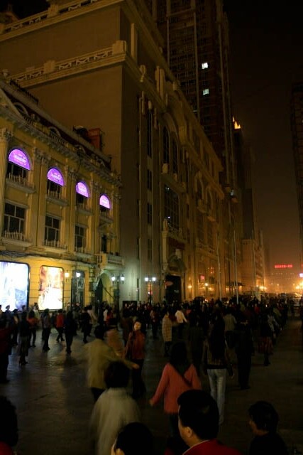 Large Crowd of People Watching Line Dancing in Haerbin 哈尔滨
