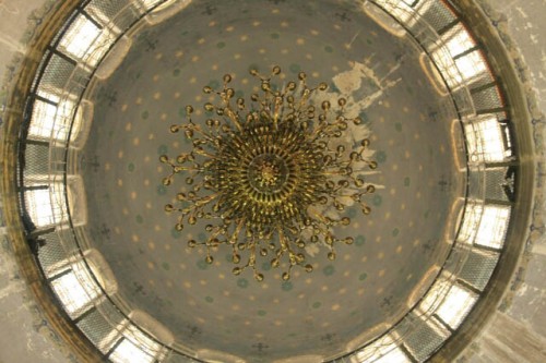 Chandelier Hanging from the Dome Above in the Haerbin Architectural Art Museum 哈尔滨建筑艺术馆