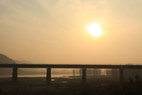 Yalu River Bridge  鸭绿江大桥 Sunset