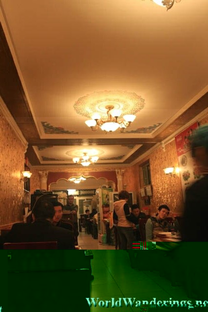 Inside the Muslim Food Restaurant Along Ghost Street 簋街