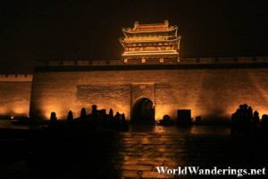 The Brightly Lit South Gate of the Pingyao Ancient Town 平遥古城