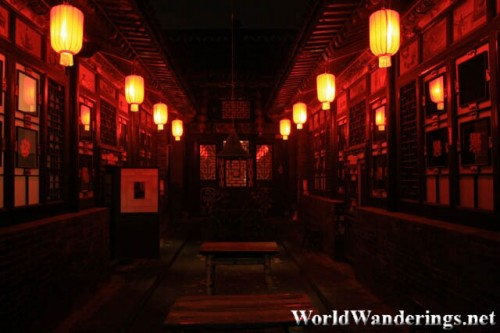 Creepy Red Lanterns Adorn the Inner Courtyard of Harmony Guesthouse 和议昌 in Pingyao 平遥