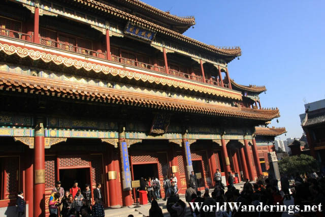Outside the Hall of the Wheel of the Law in the Beijing Lama Temple 雍和宫