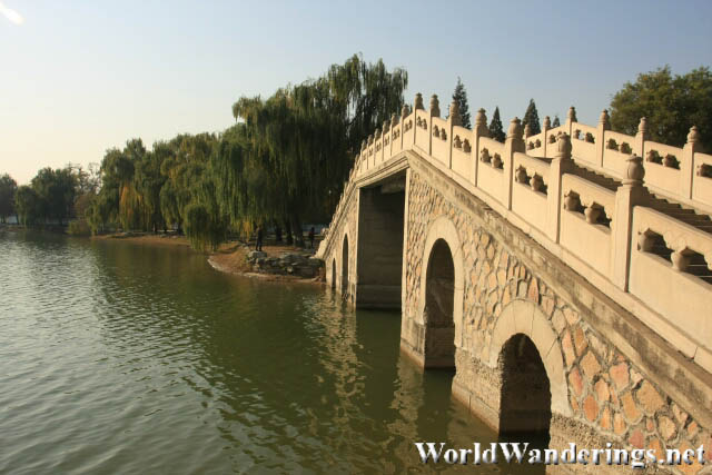 Bridge Along Fuhai Lake in Yuanmingyuan Park 圆明园