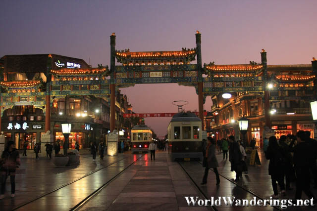 Sunset at Qianmen Pedestrian Street 前门大街