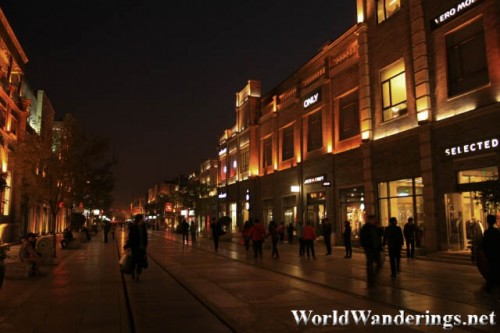 Beautiful Night Scene at Qianmen Pedestrian Street 前门大街