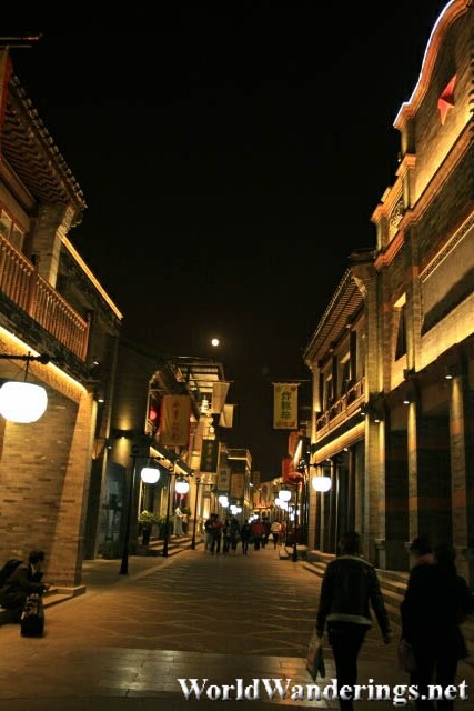 Side Streets of Qianmen Street at Night