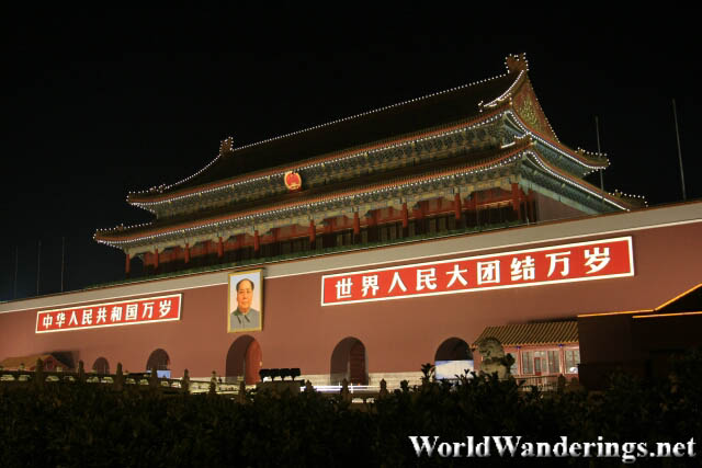 The Gate of Heavenly Peace at Night in Beijing
