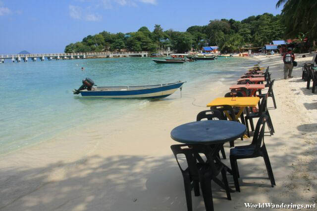 Tables By the Beach at Coral Bay at Perhentian Kecil