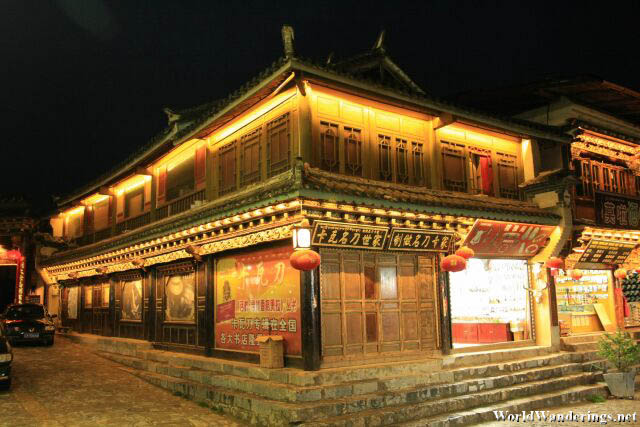 Brightly Lit Shop at Dukezong Ancient Town 独克宗古城