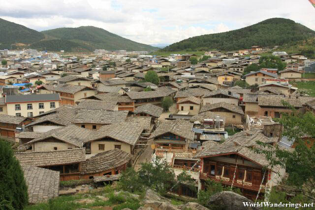 View of Dukezong Ancient Town from Guishan in Shangrila 香格里拉