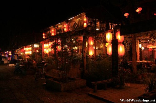 Colorful Lamps Line the Road at Lijiang Ancient Town 丽江古城