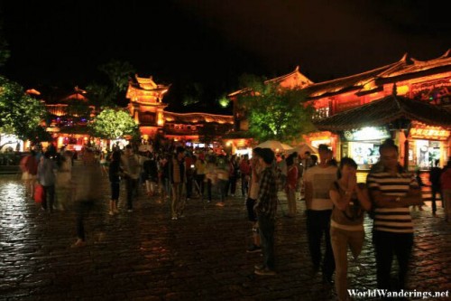 Sifang Square at Night in Lijiang Ancient Town 丽江古城