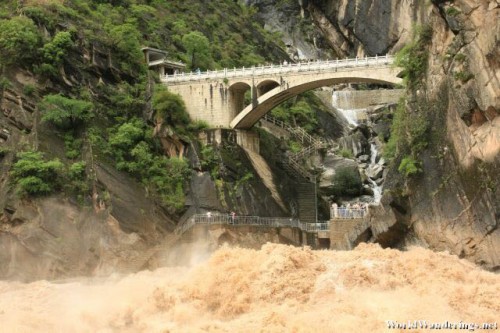 Raging River Below the Opposite Observation Deck at the Upper Tiger Leaping Gorge 虎跳峡