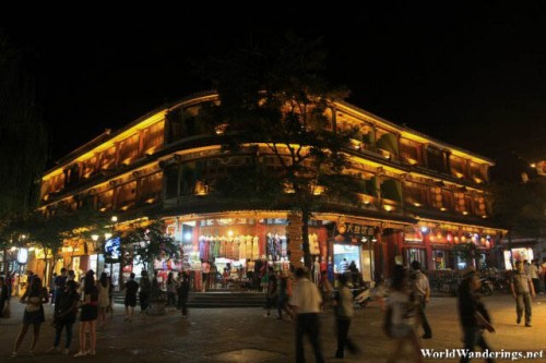 Old Building in Dali Lit Up at Night