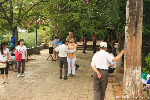 Elderly Folk Dancing the Afternoon Away in Kunming 昆明