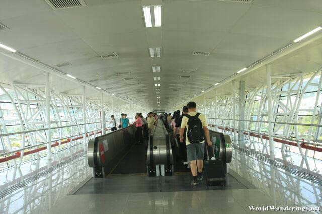 Overhead Bridge to the Metro in Shenzhen 深圳
