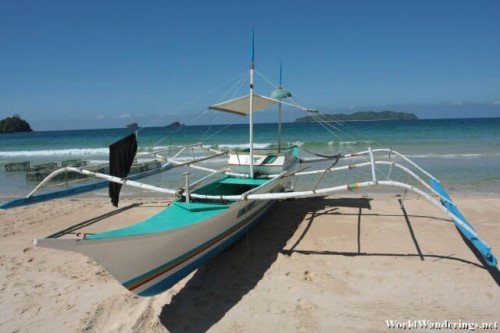 Outrigger Boat Parked in Nacpan Beach