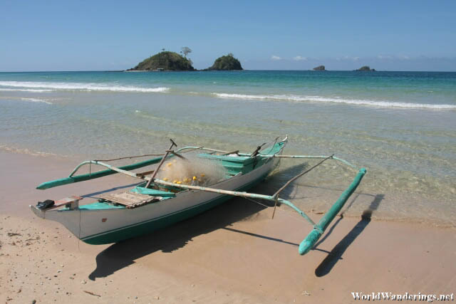 Outrigger Boat in Nacpan Beach