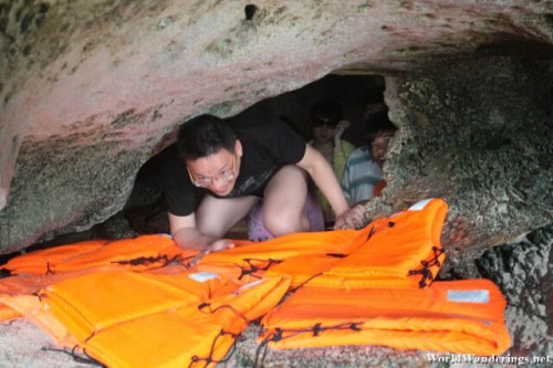 Chinese Tourist Coming Out of Codognon Cave