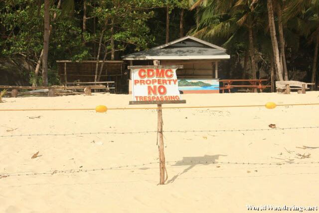 As the Sign Says, No Tresspassing at Seven Commando Beach in El Nido