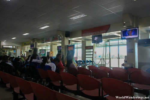 Waiting at the Puerto Princesa Terminal Building Departure Area
