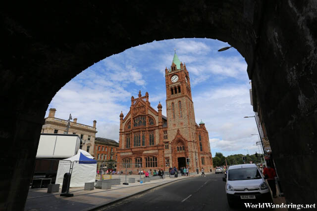 The Guildhall Framed by the Walls of Derry-Londonderry