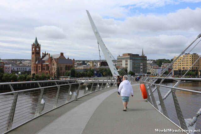 Heading Back to the City of Derry-Londonderry on the Peace Bridge