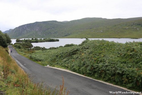 Paved Road Along the Shores of the Lake at Glenveagh National Park