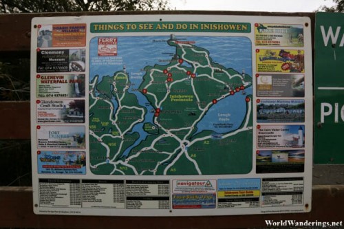 Map of Inishowen at Glenevin Falls