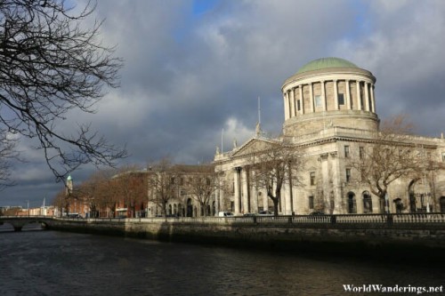 Four Courts Building Along the River Liffey