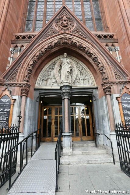 Main Entrance of the Church of Saint Augustine and Saint John the Baptist in Dublin