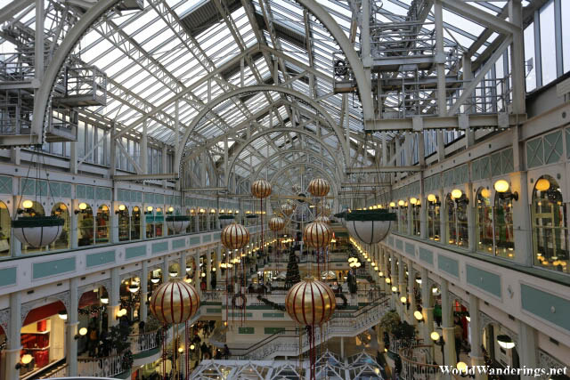 Beautiful Interiors of the Saint Stephen's Green Shopping Center in Dublin