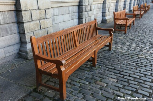 Benches at Trinity College in Dublin