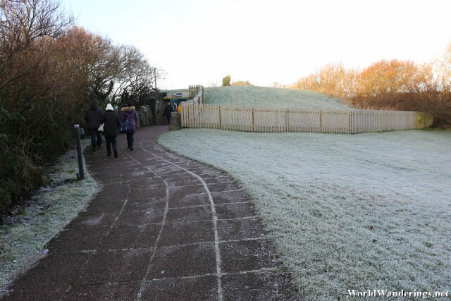 Frosty Grass at the Newgrange Visitor Center Bus Station