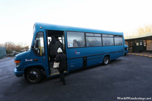 Bus at the Newgrange Visitor Center Bus Station