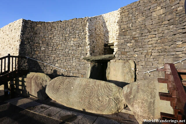 Beautilfully Carved Kerbstones at Newgrange Stone Age Passage Tomb