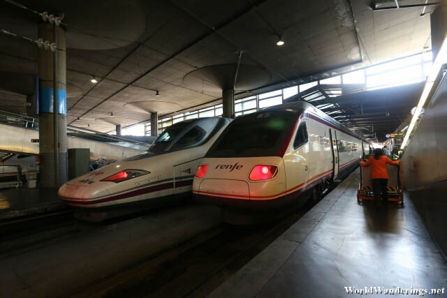 High Speed Trains at the Madrid Atocha Railway Station