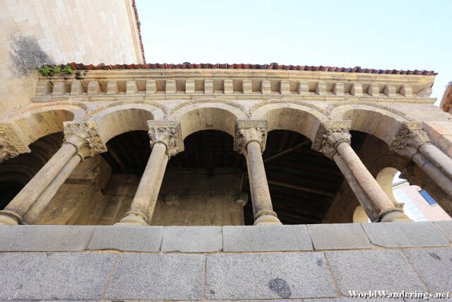 Beautiful Columns at the Church of San Millán in the Old Town of Segovia