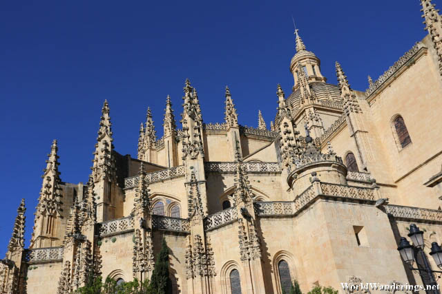 Closer Look at the Spires of the Segovia Cathedral
